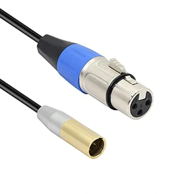 Abbildung von MEIRIYFA Mini XLR Stecker auf Mikrofonkabel, 3 poliger Karte Audiokabel für BMPCC 4K Kamera, Videoassistent (0,3 m) (Mini Buchse)