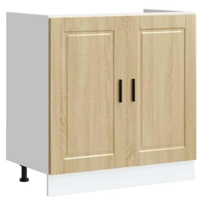 Abbildung von vidaXL Spülenunterschrank Porto Sonoma Eiche 80x46x81,5 cm, Küchenunterschrank, Unterschrank für Küche, Küchenzeile, Küchenschrank, Schrank Küche