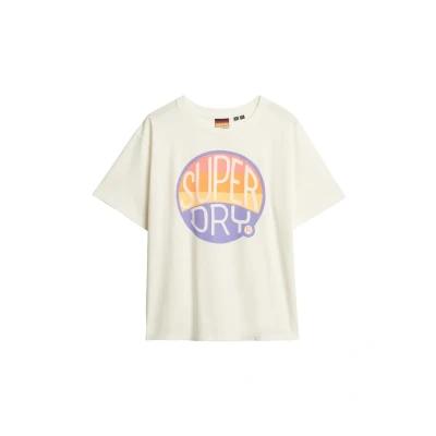 Abbildung von Superdry Rainbow Tshirt print, Damen, Größe: 40, Off white