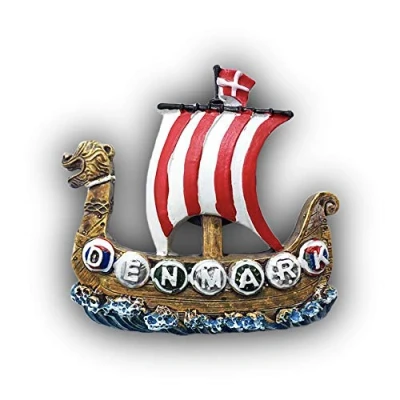 Abbildung von Denmark 3D Piratenschiff, Kühlschrankmagnet Tourist Souvenirs Harz Magnet Home &amp; Kitchen Dekoration aus China
