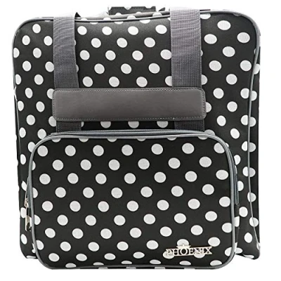 Abbildung von Phönix Nähmaschinentasche Overlocktasche Polka Dots schwarz