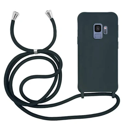 Abbildung von MyGadget Handykette für Samsung Galaxy S9 [ Hülle mit verstellbaren Band ] TPU Handyhülle Handyband zum Umhängen Kordel Schnur Case Schutzhülle Dunkel Grün