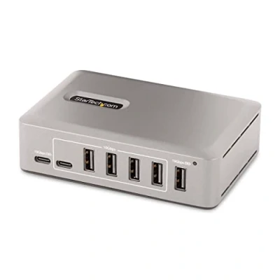 Abbildung von StarTech.com 10 Port USB C Hub 8X A/2x Verteiler mit 65 W Netzteil 3.1/3.2 Gen 2 Gbit/s Adapter auf A Typ Splitter 2X BC 1.2 (10G8A2CS HUB)