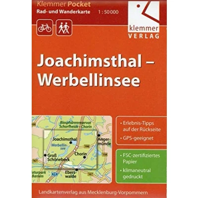 Abbildung von Klemmer Pocket Rad und Wanderkarte Joachimsthal Werbellinsee: GPS geeignet, Erlebnis Tipps auf der Rückseite, 1:50000