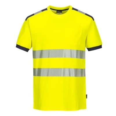 Abbildung von Portwest PW3 Hi vis T Shirt, kurzarm, Größe: 4XL, Farbe: Gelb/Schwarz, T181YBR4XL