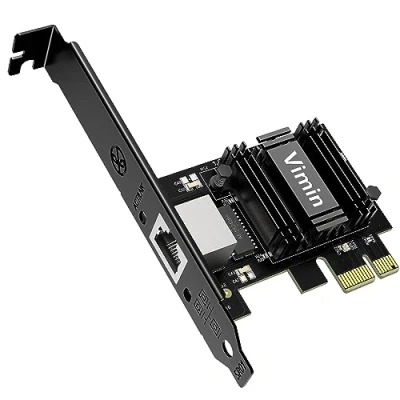 Abbildung von VIMIN 2,5G Base T PCIe Netzwerkkarte mit Realtek RTL8125B Verwandeln Sie den Steckplatz in einen Ethernet Port, 2500/1000/100 Mbit/s PCI Express Adapter für Windows und Linux
