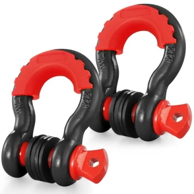 Abbildung von VEVOR 2er Pack 3/4 Zoll D Ring Schäkel mit 7/8 Schraubstift, Bruchfestigkeit 62832 lbs