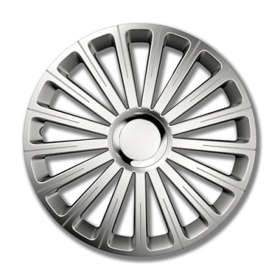 Abbildung von Petex RB535114 Radzierblende Radical Pro Größe 14 Zoll 2 fach lackiert mit Chromring Material: ABS in Box, silber 4 er Set
