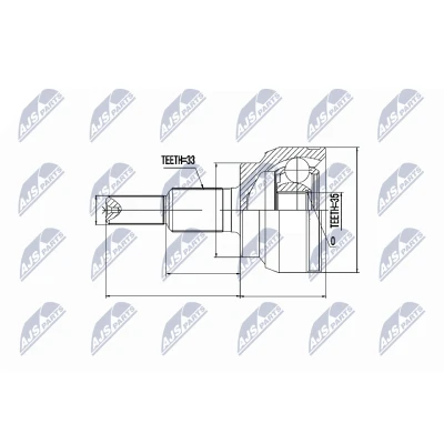 Abbildung von NTY NPZ CH 019 Gelenksatz Vorderachse rechts, links DODGE: Ram 1500 Extended Crew Cab Pickup