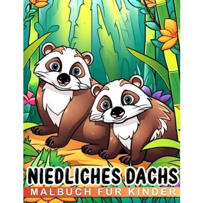 Abbildung von Süßes Dachs Malbuch für Kinder: 30 entzückende Tierzeichnungen Kinder, perfekt Geburtstage, Weihnachten oder jede besondere Gelegenheit. Steigern Sie Ihre mit dieser Sammlung.