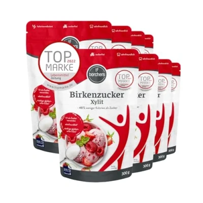 Abbildung von 8x borchers Birkenzucker Xylit 300 g Beutel Zuckeralternative Zuckerersatz Süßungsmittel Zuckerfrei Kalorienreduziert Zahnfreundlich (8)