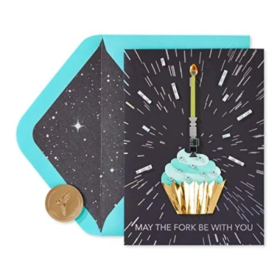 Abbildung von Papyrus Lustige Star Wars Geburtstagskarte (Lichtschwert Cupcake) 6608449 mehrfarbig