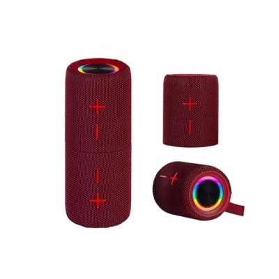Abbildung von Trevi XR 8A44 Doppel Lautsprecher, tragbar, 10 W x 2, kabelloser trennbar in 2 Einheiten, Micro SD, AUX IN, Audio Wireless 5.3, IPX5, integrierter Akku, Rot
