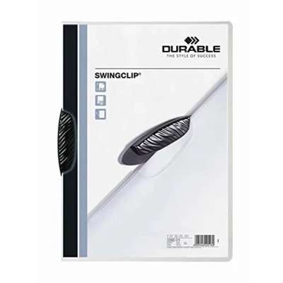 Abbildung von DURABLE Hunke &amp; Jochheim Klemm Mappe SWINGCLIP®, PP, 30 Blatt, schwarze Klemme, transparent