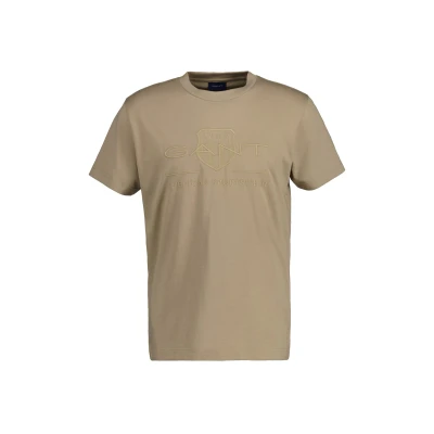 Abbildung von GANT Tonal Shield Tshirt print, Herren, Größe: 5XL, Concrete beige