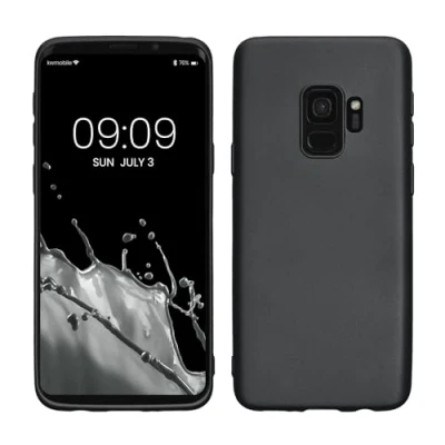 Abbildung von kwmobile Case kompatibel mit Samsung Galaxy S9 Hülle Schutzhülle aus Silikon metallisch schimmernd Handyhülle Metallic Grau