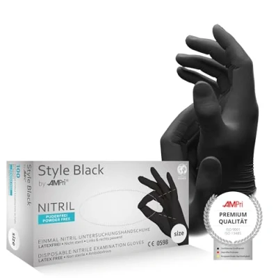 Abbildung von Nitrilhandschuhe, schwarz, Größe L, puderfrei, Style Black by Med Comfort