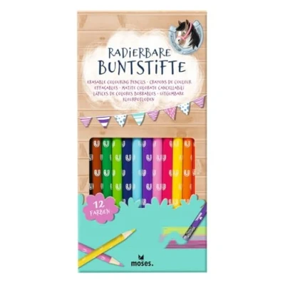 Abbildung von moses. Radierbare Buntstifte Pferde, 12 Stifte in bunten Farben, Perfekt Für Kinder, 12er Set zum Malen, Basteln &amp; Kreativ sein, Kindergarten, Kindergeburtstage oder den Kunstunterricht