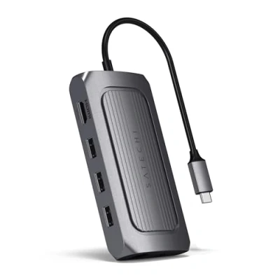Abbildung von SATECHI USB4 Multiport Adapter USB C PD Aufladen, Gigabit Ethernet, Daten, bis zu 8K HDMI Für M2/ M1 MacBook Pro/Air, iPad M2 Mac Mini, iMac