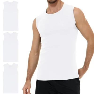 Abbildung von YouShow Unterhemd Herren Weiss Tank 100% Baumwolle Business Classic Ärmellos Top 3er Pack XXL