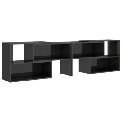 Abbildung von vidaXL TV Schrank Erweiterbar Lowboard Möbel Tisch Board Sideboard Fernsehtisch Fernsehschrank HiFi Hochglanz Grau 149x30x52cm Holzwerkstoff