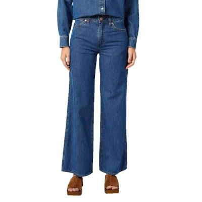 Abbildung von Wrangler World WIDE Flared Jeans, Damen, Größe: 27x30, Real blue