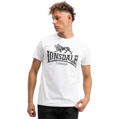 Abbildung von Lonsdale Men&#039;s SILVERHILL T Shirt, White/Black, M