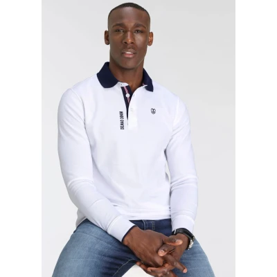 Abbildung von DELMAO Langarm Poloshirt mit Logostickereien NEUE MARKE!