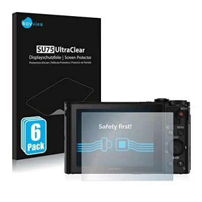 Abbildung von Savvies 6 Stück Schutzfolie für Sony Cyber Shot DSC HX90 Displayschutz Folie Ultra Transparent