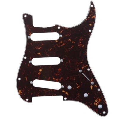 Abbildung von Musiclily Pro 11 Löcher SSS Vintage 60s 64 Strat Pickguard Gitarren Schlagbrett für American Stratocaster E Gitarre, 4 lagig Tortoise Shell