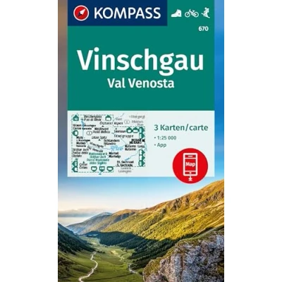 Abbildung von KOMPASS Wanderkarten Set 670 Vinschgau / Val Venosta (3 Karten) 1:25.000: inklusive Karte zur offline Verwendung in der App. Fahrradfahren.
