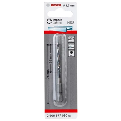 Abbildung von Bosch Accessories 2608577050 Metall Spiralbohrer 3.30 mm Gesamtlänge 75 DIN 338 1 St.