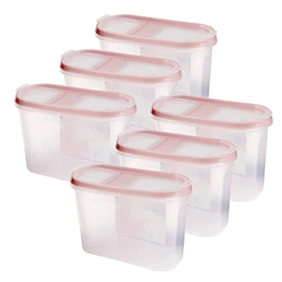 Abbildung von Bestlivings Vorratsdose Müslispender 1,4L 4,5L, Kunststoff, (6 tlg., 1,4 Liter (7cm x 17cm 12,5cm), Schüttdose für Lebensmittel, Vorratsbehälter Set Frischhaltedosen