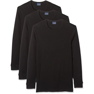 Abbildung von Navigare Herren 113 (Pacco Da 3) Langärmliges Unterhemd, Schwarz, XL (3er Pack)