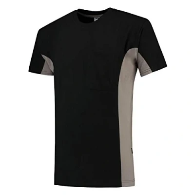Abbildung von Tricorp 102002 Workwear Bicolor Brusttasche T Shirt, 100% Gekämmte Baumwolle, 190g/m², Schwarzgrau, Größe 5XL