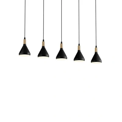 Abbildung von Lindby Pendelleuchte Arina, 100 cm, schwarz, 5 flammig, E14