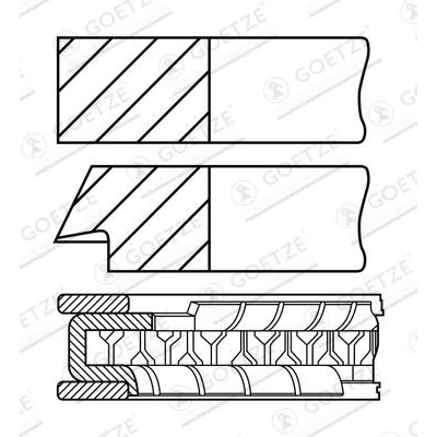 Abbildung von GOETZE ENGINE 08 107600 10 Kolbenringsatz 89,6mm FORD: Transit Mk5 Bus, Kastenwagen