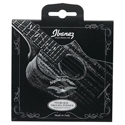 Abbildung von IBANEZ Saitensatz Ukulele Black Nylon by Aquila 4 Saiter Sopran, Konzert 24 26 (NBUKS4)