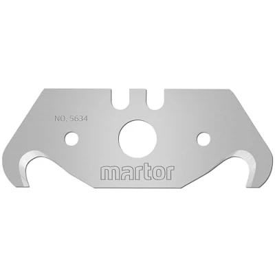 Abbildung von MARTOR 10 x HAKENKLINGE, Ersatzklingen Cuttermesser, Sicherheitsmesser, 18,8 mm, Scharf, Im Spender, 2 fach Nutzbar, NR. 5634