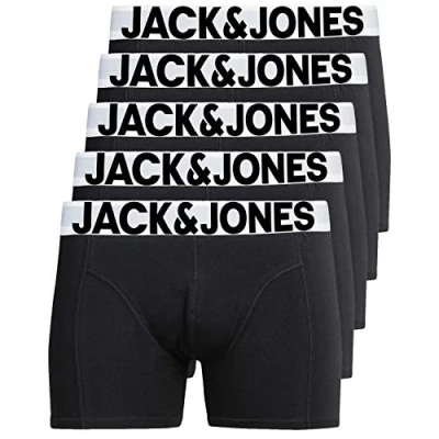 Abbildung von JACK &amp; JONES Herren 5er Pack Boxershorts Mix Unterwäsche Mehrpack,5er Schwarz,M
