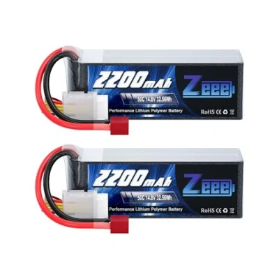 Abbildung von Zeee 4S LiPo Akku 14,8V 50C 2200mAh mit Deans T Steck für UAV Drones FPV Rennrad Quadcopters Flugzeug Hubschrauber RC Boot Auto (2 Packungen)
