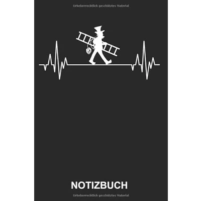 Abbildung von Notizbuch: Schornsteinfeger Kaminkehrer Schornsteinfegermeister Beruf Job Kaminreiniger Lustig Witzig Herzschlag EKG Notizbuch, Tagebuch, Notizheft, ... ca. A5 mit Linien 120 Seiten liniert