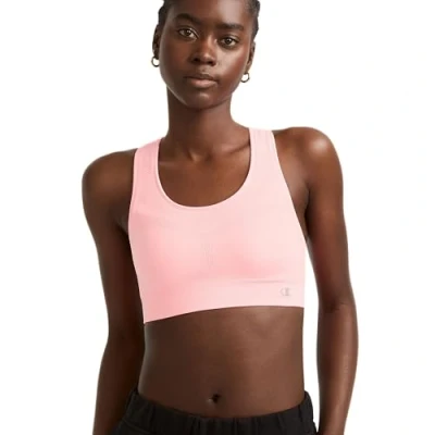 Abbildung von Champion Damen Bra, Infinity Racerback, Moderate Unterstützung, Nahtloser Sport BH, Undurchsichtige, rosa Schleife, Medium