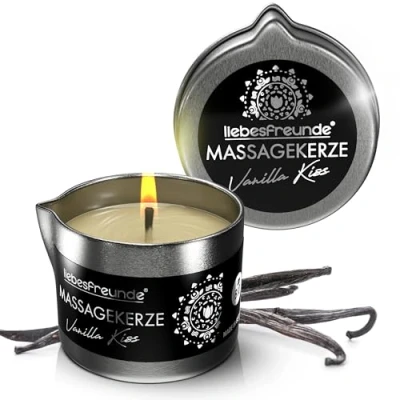 Abbildung von Liebesfreunde Massagekerze Bio VANILLA KISS für sinnliche Massagen, Hergestellt in Deutschland