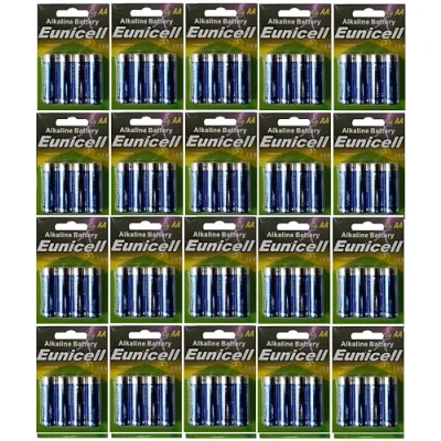 Abbildung von 80 x AA LR6 Alkaline Batterien (20 Blistercards a 4 Batterien) EINWEG Markenware Eunicell