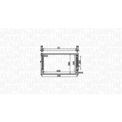 Abbildung von MAGNETI MARELLI 350213185500 Kühler, Motorkühlung 635 396 23 Kühlrippen mechanisch gefügt AUDI: A6 C5 Avant, A4 B5 Limousine, Avant