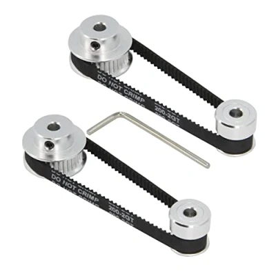 Abbildung von Zeberoxyz 2 Stück Set GT2 Synchronrad, 20 &amp; 36 Zähne, 5mm Bohrung, Aluminium Zahnriemenscheibe mit Länge 200 mm Breite 6mm Riemen (20 36T 5B 6)