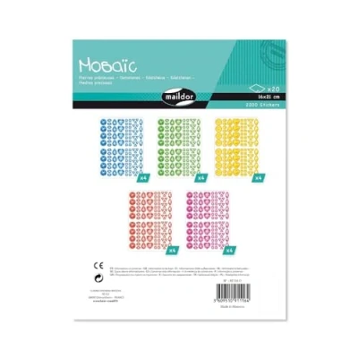 Abbildung von Maildor AE116O Packung mit 20 Bögen Stickers in Format DIN A5, 14, 8 x 21cm, ideal für Kinder ab 2 Jahren, Edelsteine) 1 Pack