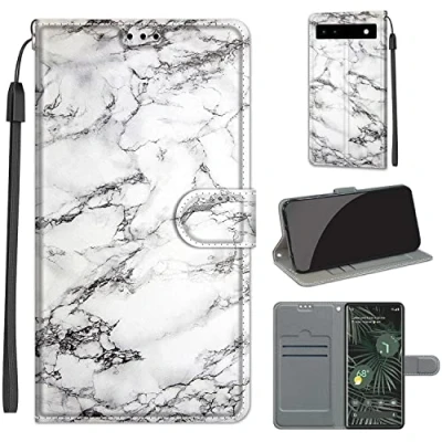 Abbildung von TOMYOU Handyhülle für Google Pixel 6A, 6A Flip Case [Magnet] [Ständer] [Kartenfach], PU Lederhülle Brieftasche Stoßfeste Schutzhülle (6,1 Zoll)