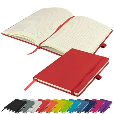 Abbildung von A5 Notizbuch neu liniert Hardcover Tagebuch Notizblock Notizen (rot)